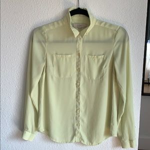 ANN TAYLOR LOFT - lime green blouse, XSP